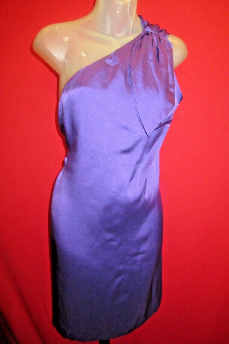 strapless open back dress One Shoulder Drape Satin Bridesmaid Dress main image 0