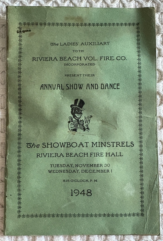 Riviera Beach Maryland Volunteer Fire Company 1948 Annual Minstrels show program