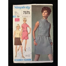 Simplicity Pattern 7575 Misses Two Piece Dress With Skirt in Two Lengths Size 10