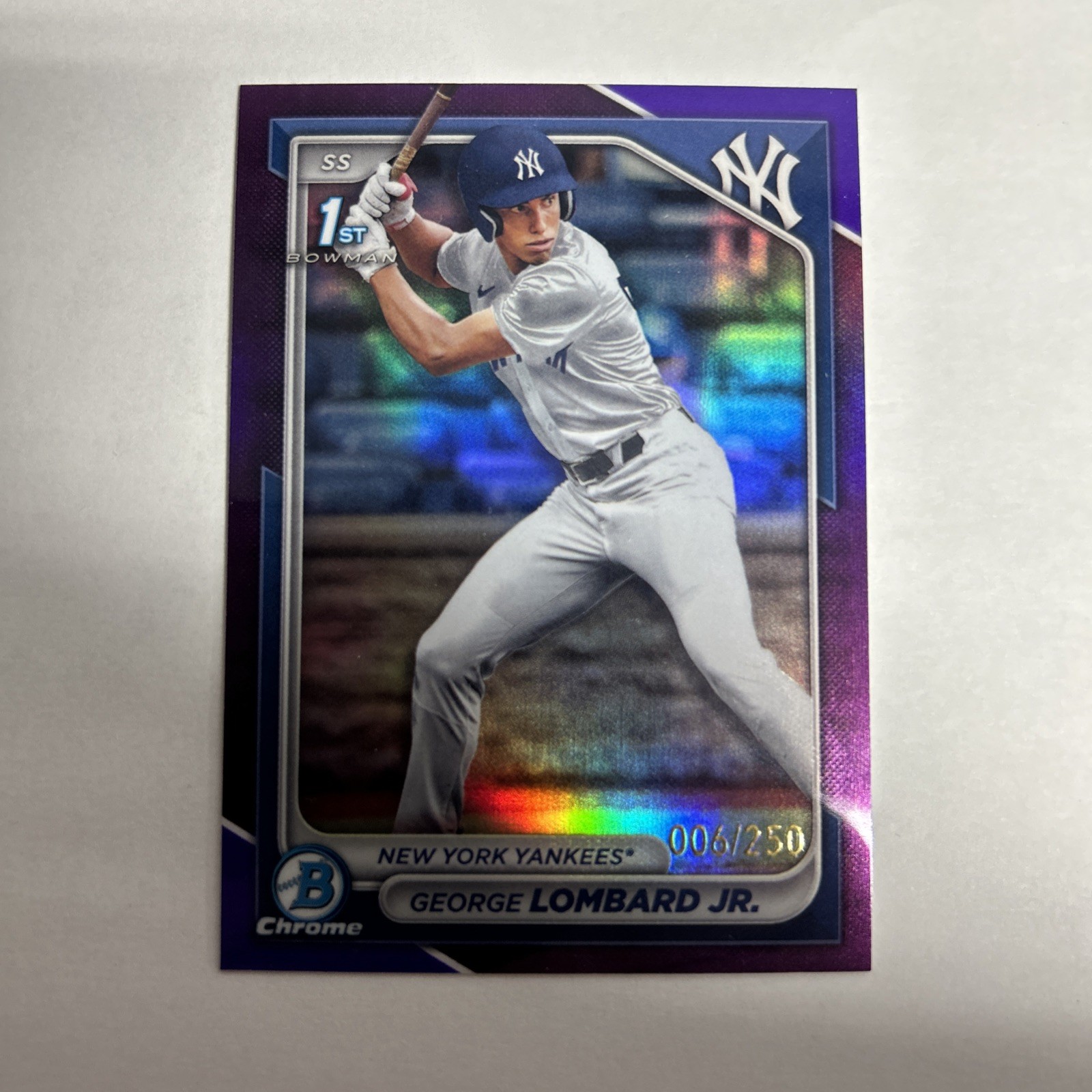 2024 Bowman Chrome George Lombard Jr. #BCP-79 Purple Refractor 006/250