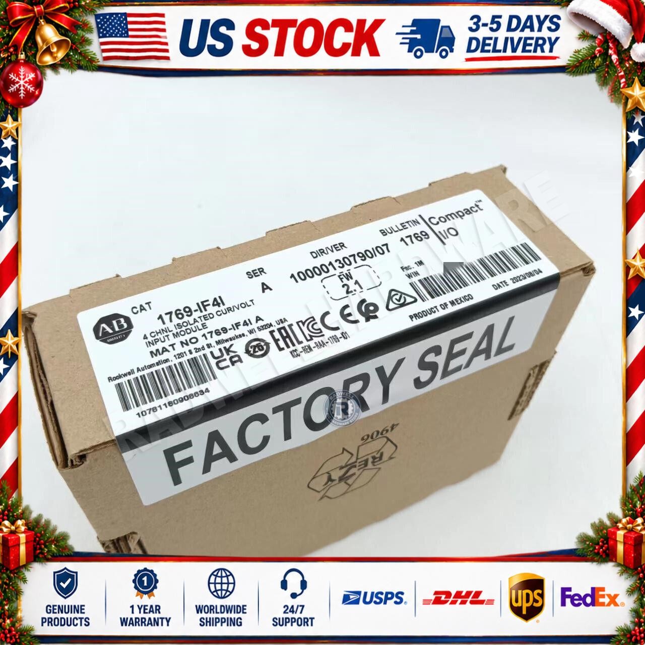 Factory Sealed Allen-Bradley 1769-IF4I SER A Compact I/O Analog Input Module