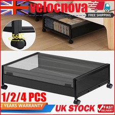 4x Underbed Storage Box on Wheels Lid Under Bed Sofa Portable Dustproof Organiz