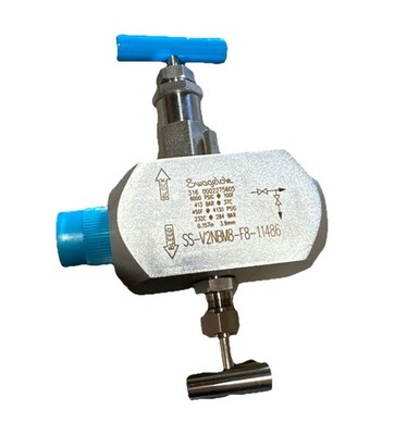  Swagelok Stainless Block and Bleed Valve 1/2 Male NPT SS-V2NBM8-F8-11486 