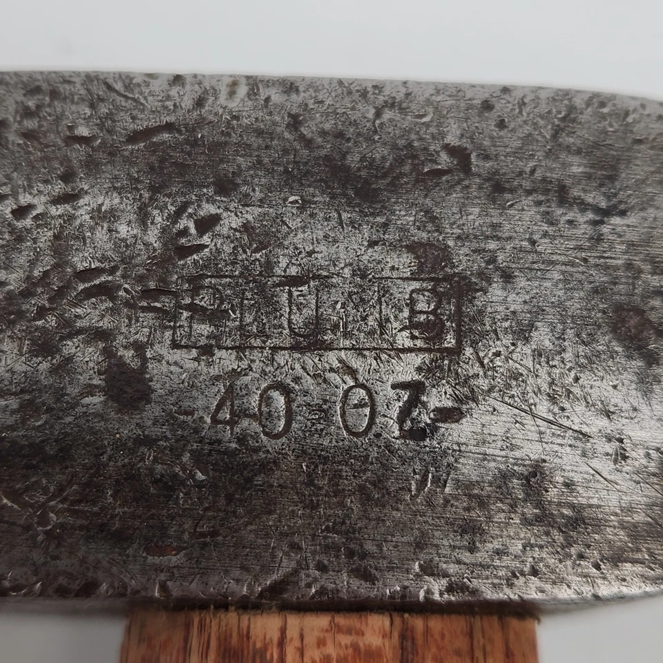 Herramienta de forja de mango de madera martillo cruzado herrero 40 oz plomada vintage Foto 3 de 4
