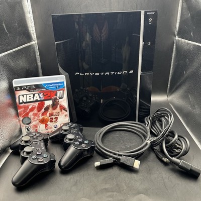 Sony PlayStation 3 PS3 CECHL01 80GB Console, 2 Controllers Tested With Game EUC