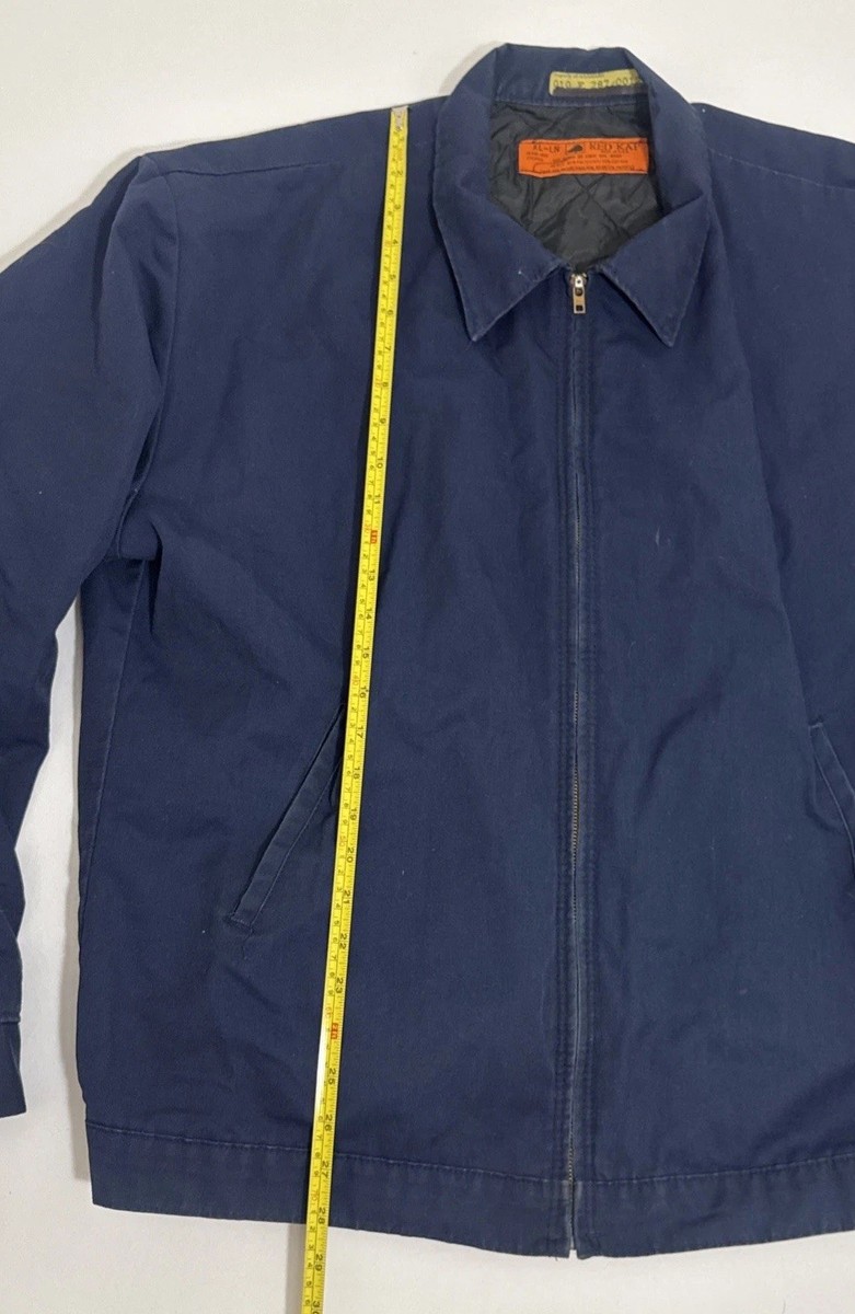 Vintage Mens Red Kap Work Jacket Blue Mechanic XL USA Quilted