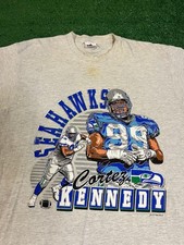 Reprint 1994 Seattle Seahawks Cortez Kennedy brown #99 T shirt HN5014