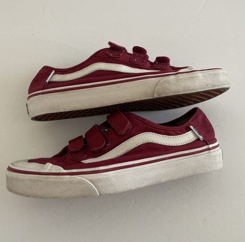 Vans Old Skool V Low Top 3 Straps Red Shoes Size Women 8.5 Ultracush - Picture 9 of 10