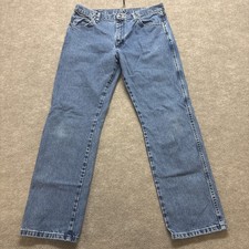 Wrangler Cowboy Cut Jeans Mens 35x32 Blue Original Fit 13MWZ Denim Rancher