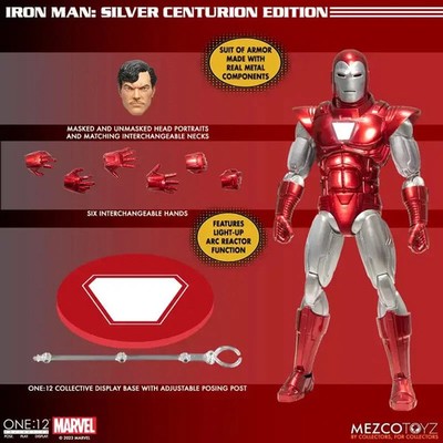 New Mezco Toyz ONE 12 IRON MAN Silver Centurion edition Action Figure Model
