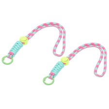 2Pcs Paracord Lanyard Keychain with Spring Ring Wavy Design Multicolored