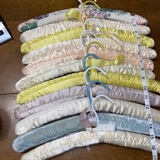 Vintage Satin Padded Hangers Lot of 11 Adult 15 Pastel Bridal Closet Gift