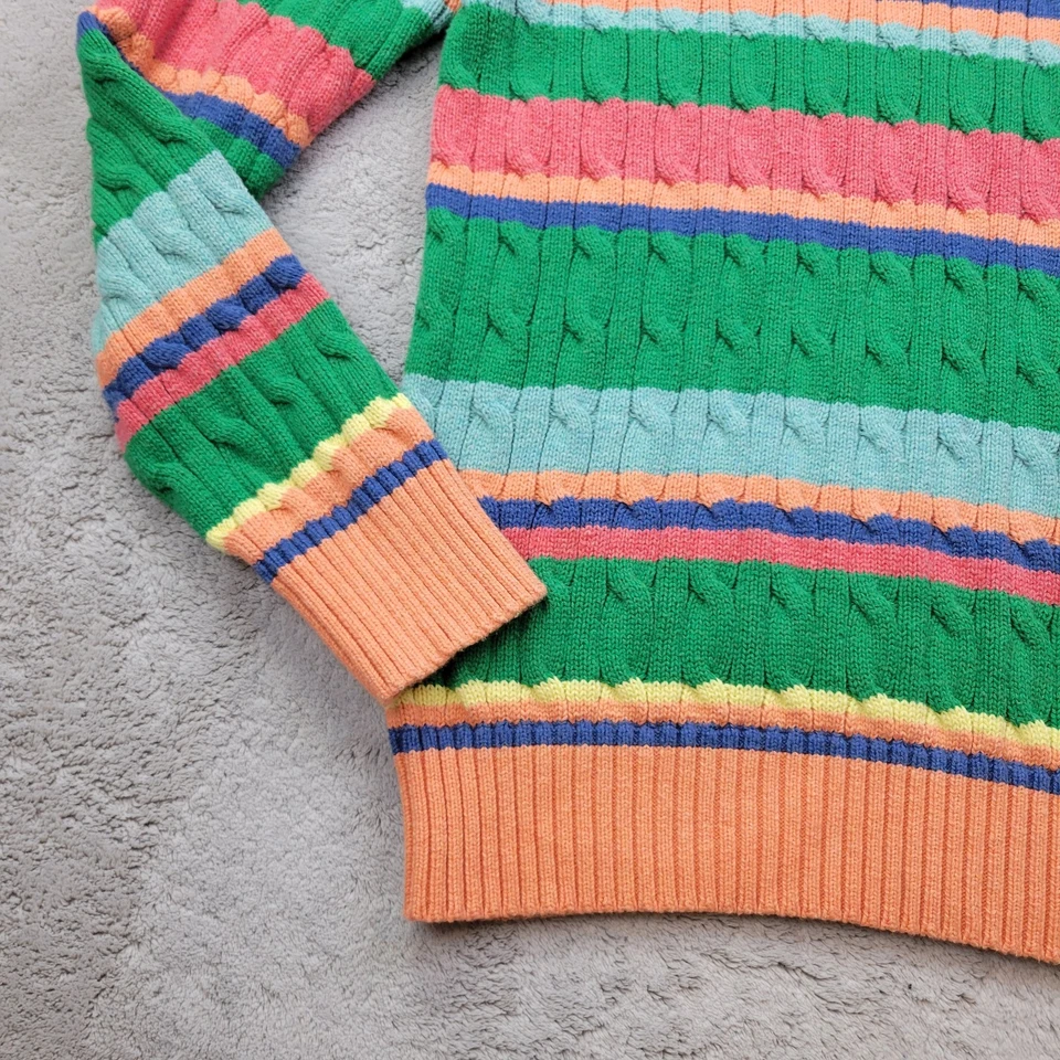Polo Ralph Lauren Suéter Tejido con Cable Niños XL 18-20 Multicolor Rayas Poni Foto 4 de 4