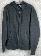 Amazon Essentials Mens Medium Zip Front Hoodie Dark Gray Front Pockets