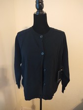 Jones New York Signature Black Cardigan Sweater Petite Large