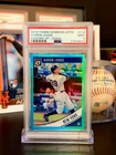 ⭐️ AARON JUDGE 2018 DONRUSS OPTIC LOOKING AQUA REFRACTOR #114 PSA 9 MINT SP /299