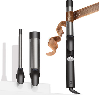TYMO Curling Iron Set 3 Ceramic Wands Beach Waves Dual Voltage Black