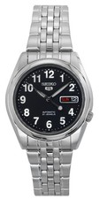 Seiko 5 Automatic SNK381K1 Mens Watch 21 Jewel Black Dial Day/Date Analog 30M