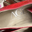 AGL Attilio Giusti Leombruni Red Patent Leather Lace Up Round Toe Flats Women — photo 2