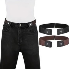 Men Women Buckle-free Elastic Invisible Waist Belt for Jeans No Bulge Hassle