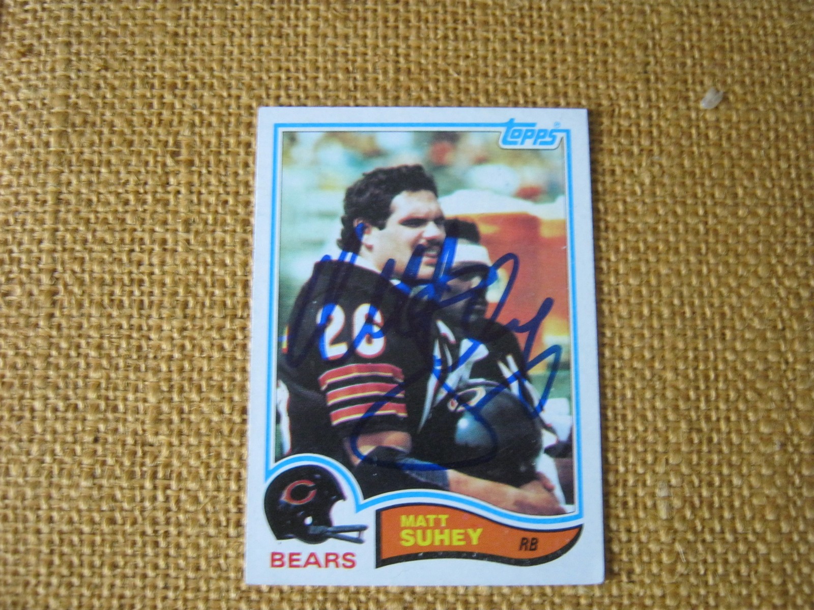 MATT SUHEY SIGNED AUTOGRAPH CARD 1982 TOPPS BEARS PENN STATE STAR