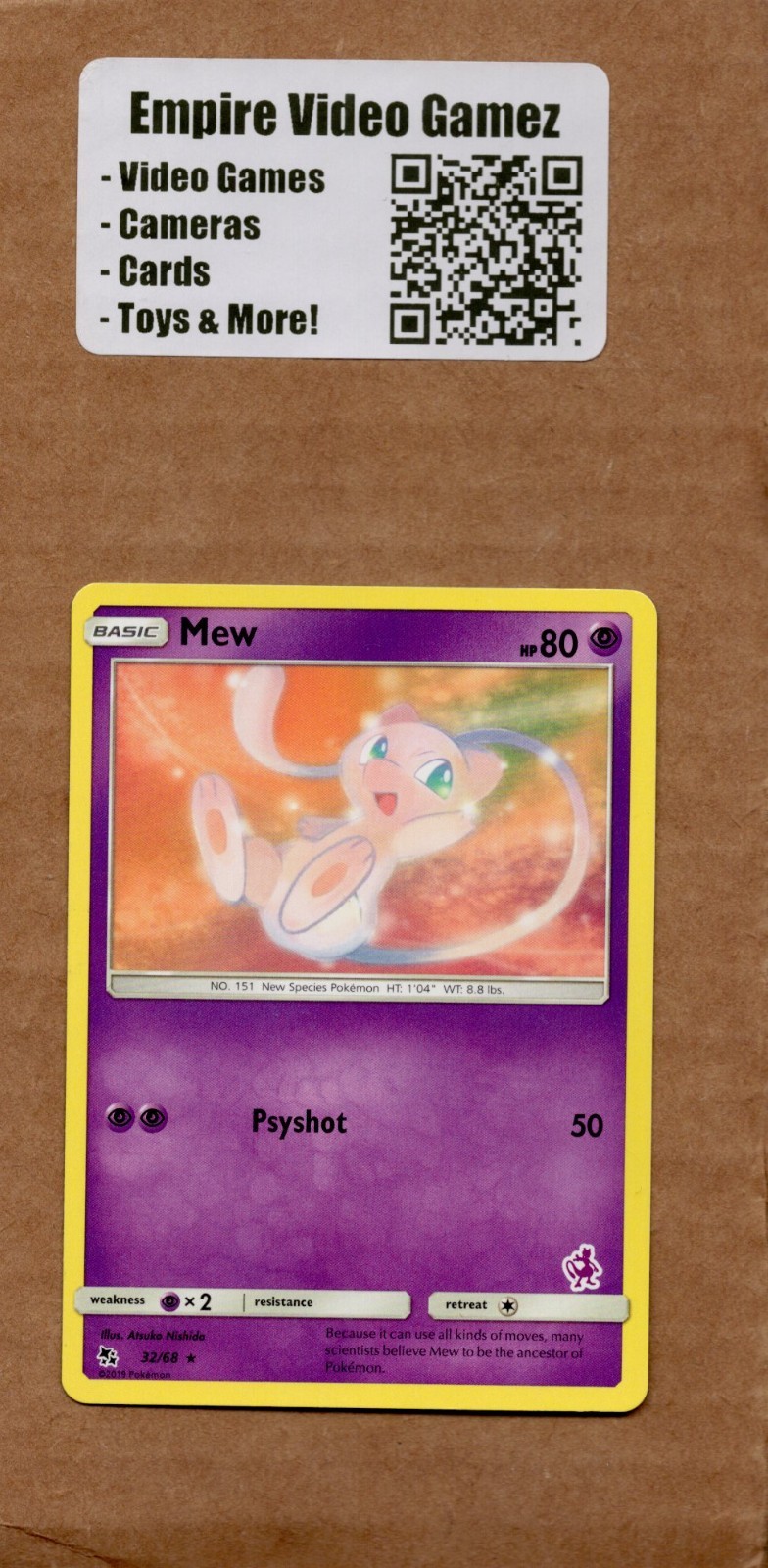 Mew 32/68 Battle Academy 2020 Mewtwo Stamped Hidden Fates - LP