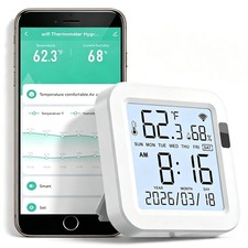 WiFi Temperature Humidity Monitor: Upgraded Smart Temperature and Humidity Se...