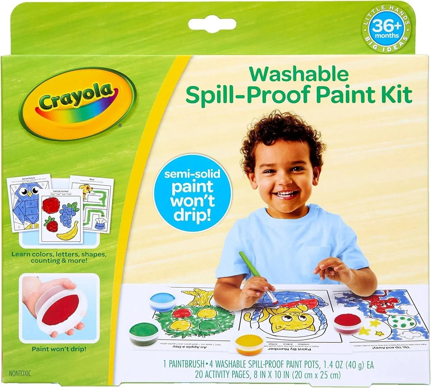 Crayola Spill-Proof Washable Paint Set for Kids 3+ | No-Drip Mess-Free Art Kit
