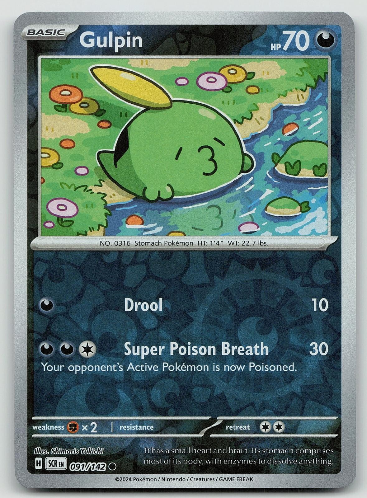Pokemon Gulpin 91/142 Stellar Crown Common Reverse Holo NM