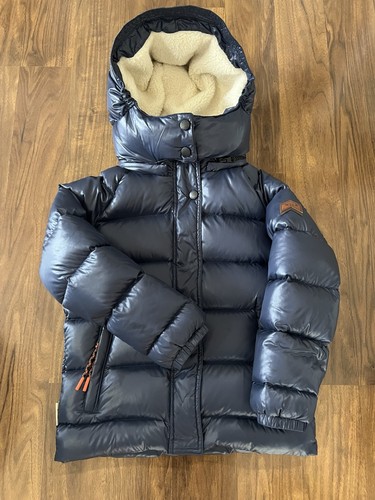 Toastie UK Brand Children’s Unisex Navy Puffer Jacket Sherpa Lined Hood Size 7 - Picture 13 of 15