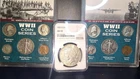 1942- P + 1945p WW2 Coin Series +1923s AU55 peace NGC