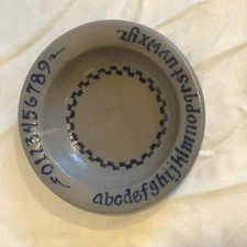 Rowe Pottery Works 6" ABC Saucer Plate for a ABC Kids Mug Salt Glazed
