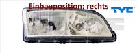 TYC 20-5483-08-2 Hauptscheinwerfer Rechts Scheinwerfer Frontscheinwerfer