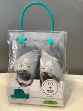 Ro+Me By Robeez - Scarpe culla slip on bambino grigio orsetto stivaletti taglia 0-6 mesi NUOVE