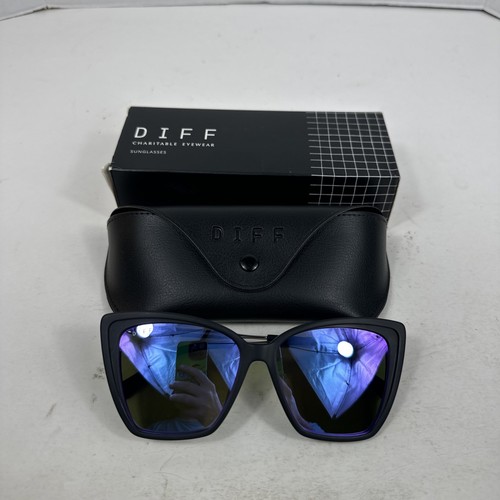 Diff Eyewear Becky II Womens Black Frame Mirror Lens Sunglasses DE01-0030-MBPUP