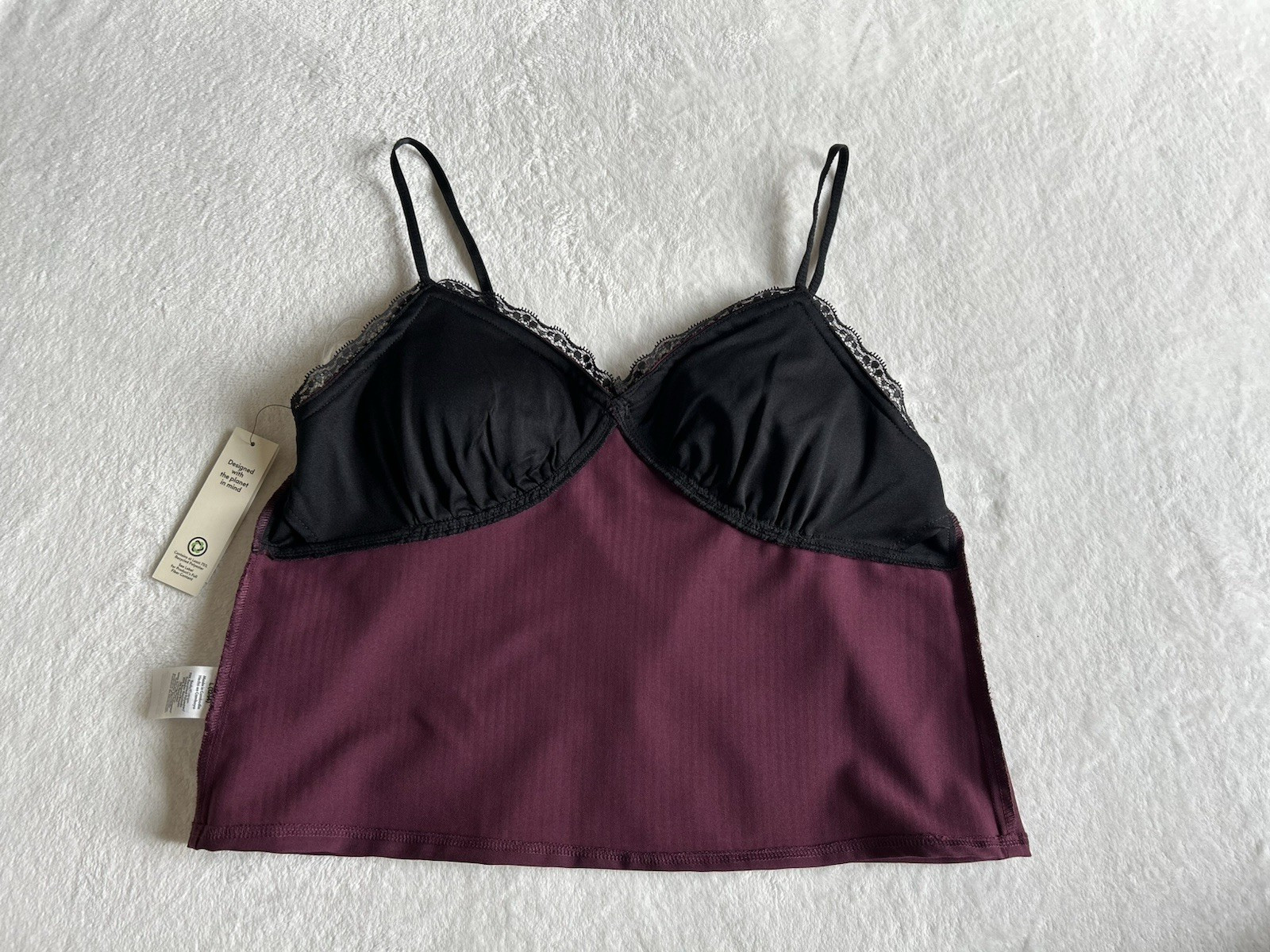 No Boundaries Sweetheart Dark Cherry Semi Cropped Tank Top L (12-14) Chest 35"