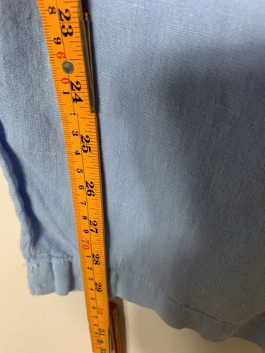 Hot Cotton Women's L 2pc 100% Linen Short Sleeve Top & Pants Set Baby Blue - Picture 11 of 16