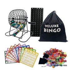 SUTIMSHE Deluxe Bingo Game Set-Includes Metal Cage with Big Bag,1000 Mixed