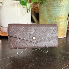 Louis Vuitton Monogram Empreinte Sarah Wallet Dark Brown