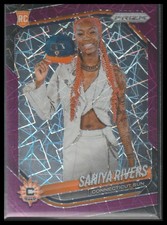 2025 Panini Prizm WNBA #150 Saniya Rivers Purple Velocity Prizms #/59
