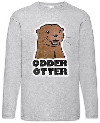 Odder Otter Langarm T-Shirt Wildlife Animal Protection Fisch Fischen Angeln