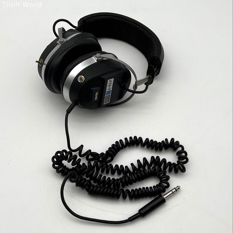 Vintage Koss XTR-9 Stereo Over-Ear Headphones Coiled Cord 1/4" Plug Untested