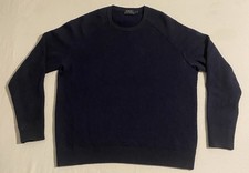 Polo Ralph Lauren Men's Navy Merino Wool Knit Pullover Sweater Crew Neck Size L