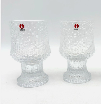 Wine Goblet IITTALA Ultima Thule Finland  Set of 2 Red Wine