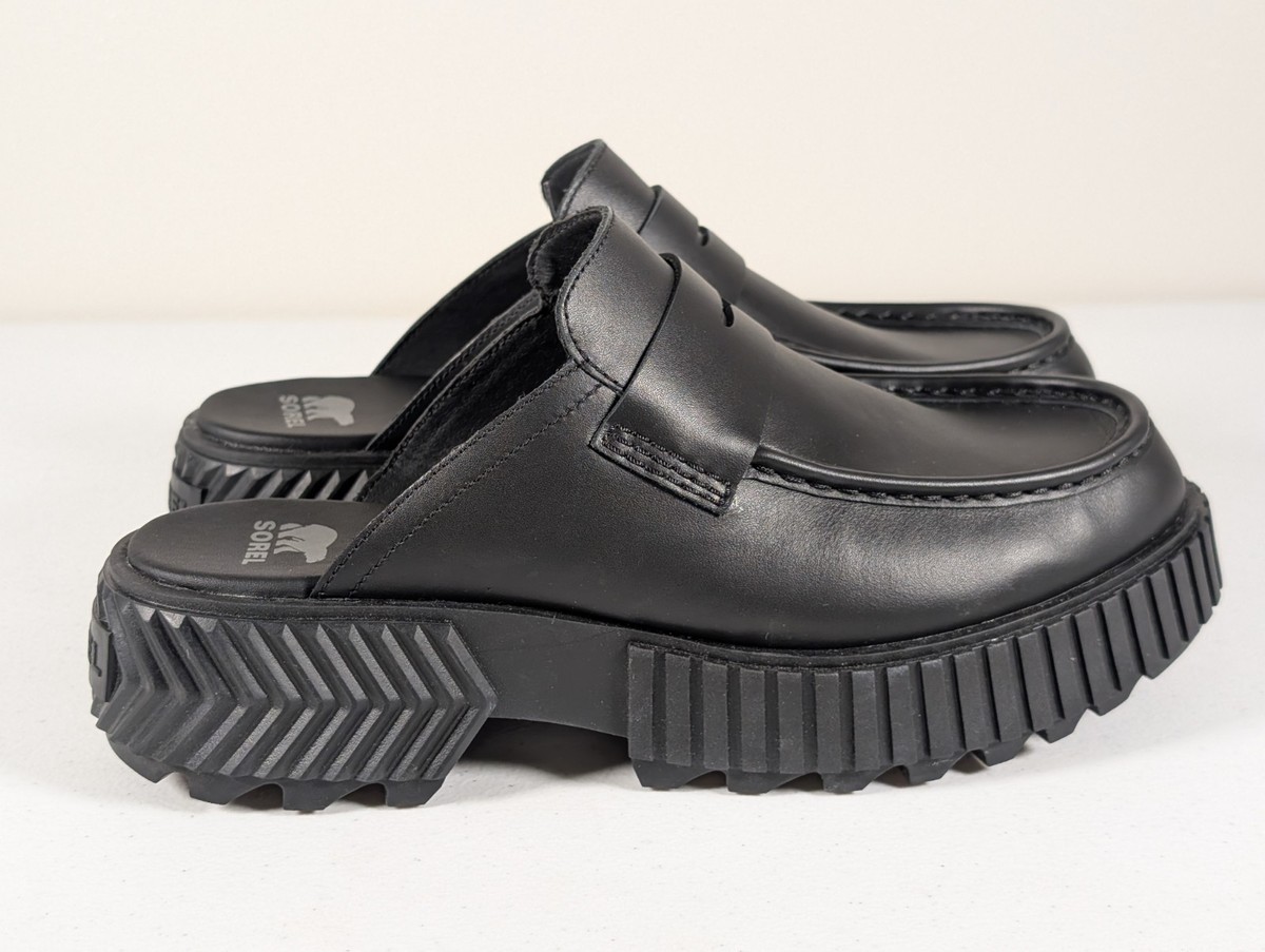 Sorel Women Ona Ave Loafer Platform Mules Size US 9.5 Black