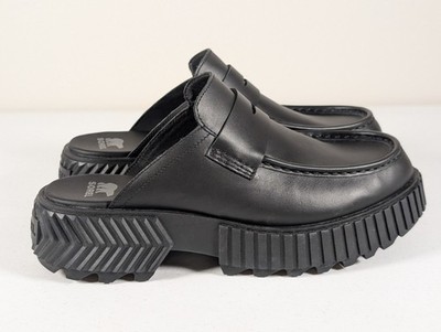 Sorel Women Ona Ave Loafer Platform Mules Size US 9.5 Black