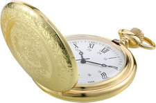 Vintage Pocket Watch Steel Men Watch with Chain for Fathers Day Xmas Present Dai