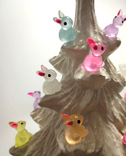 7 Cute Accent Easter Bunny Bulbs for Ceramic Christmas Tree Lights twist *NEW*