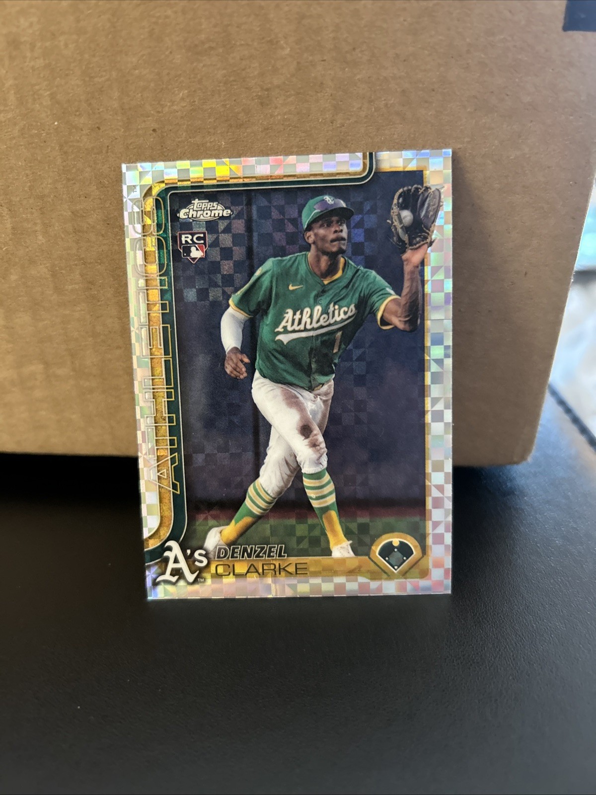 Topps 2025 Chrome Update X-Fractor Rookie Denzel Clarke Athletics USC15