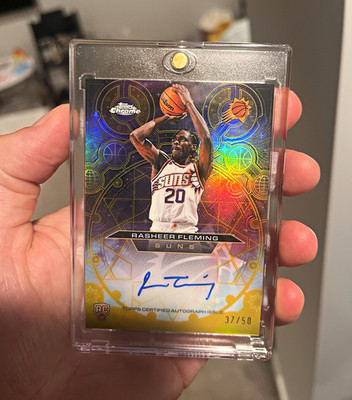 Topps 2025-26 Chrome Updates Rasheer Fleming Suns Chromographs Auto RC CH-RF /50